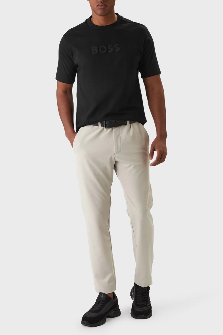 Boss Logolu % 100 Pamuk Regular Fit Bisiklet Yaka Erkek T Shirt 50553652 001 Siyah - Boss (1)