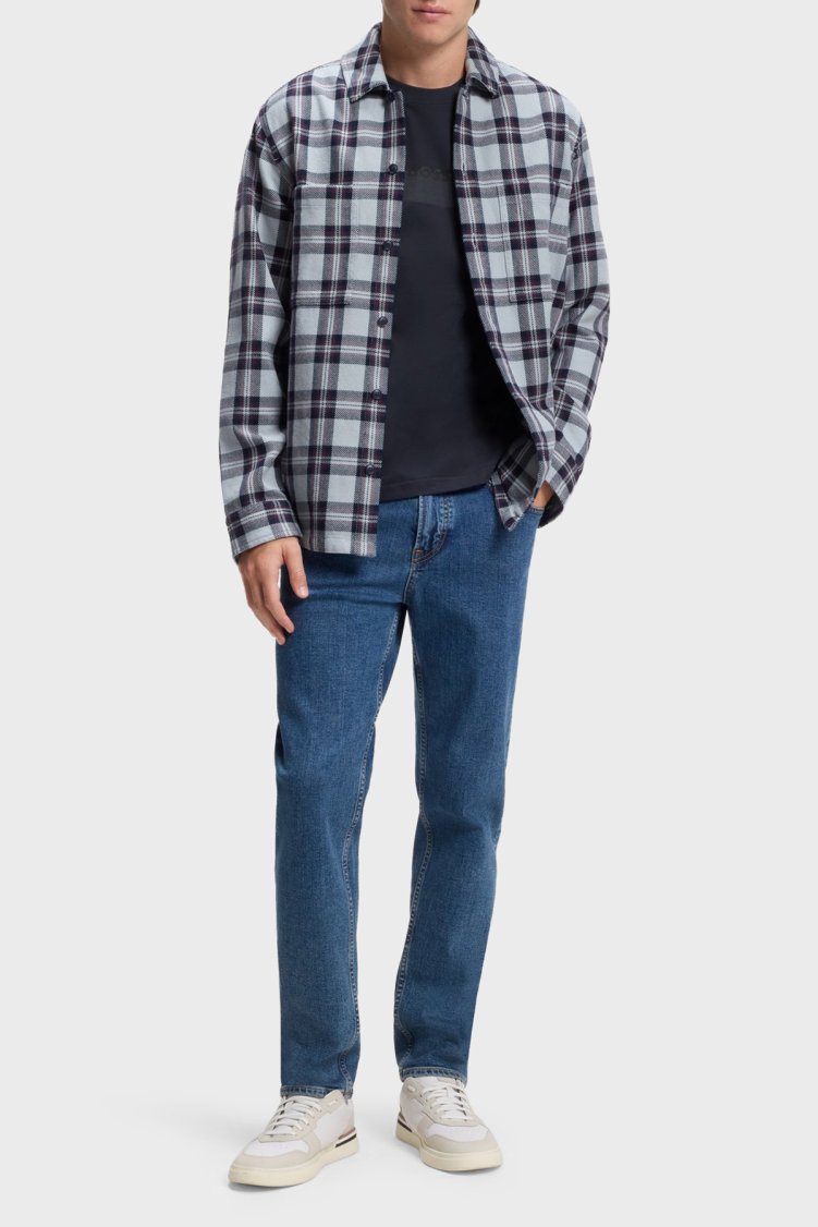 Boss Logolu % 100 Pamuk Regular Fit Bisiklet Yaka Erkek T Shirt 50566606 404 Lacivert - Boss (1)