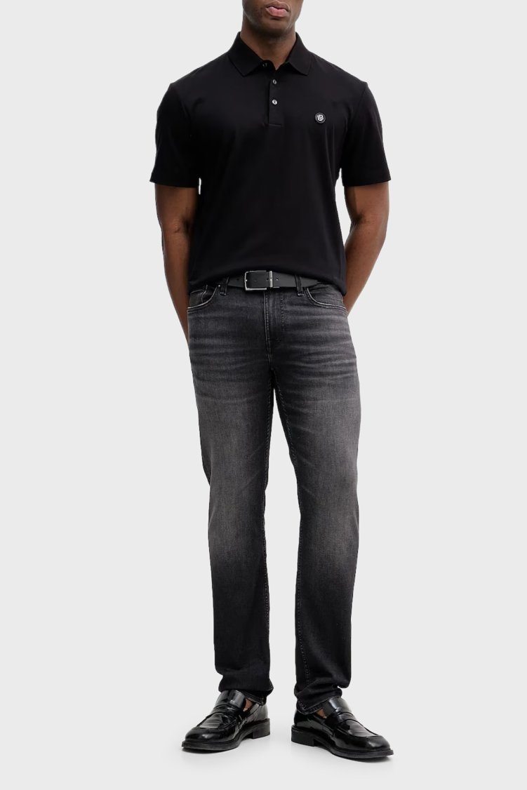 Boss Logolu % 100 Pamuk Regular Fit Düğmeli Erkek Polo 50555829 001 SİYAH - Boss (1)