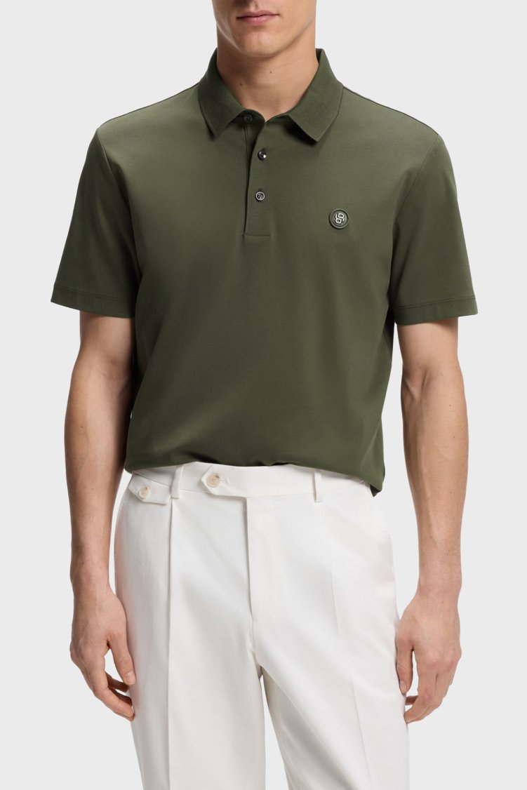 Boss Logolu %100 Pamuk Regular Fit Düğmeli Erkek Polo 50555829 347 Haki - Boss