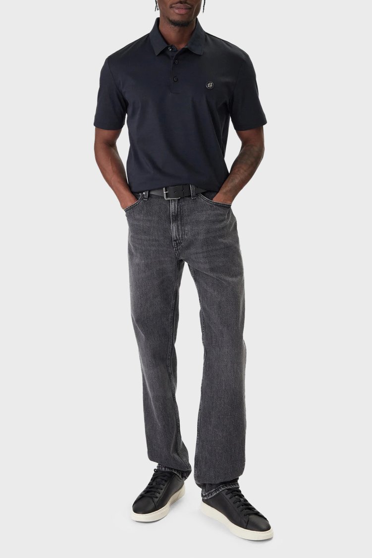 Boss Logolu % 100 Pamuk Regular Fit Düğmeli Erkek Polo 50555829 404 LACİVERT - Boss (1)