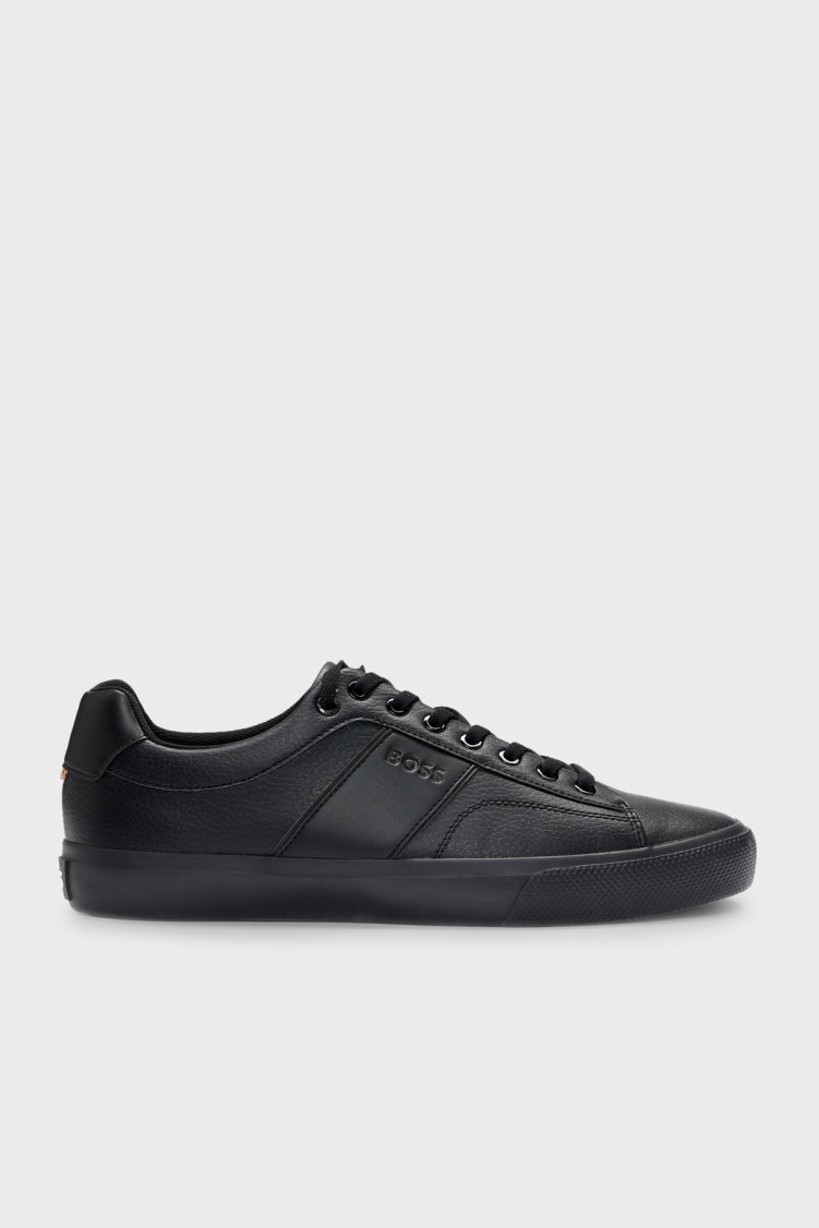 Boss Logolu Deri Sneaker Erkek Ayakkabı 50522833 005 SİYAH - Boss