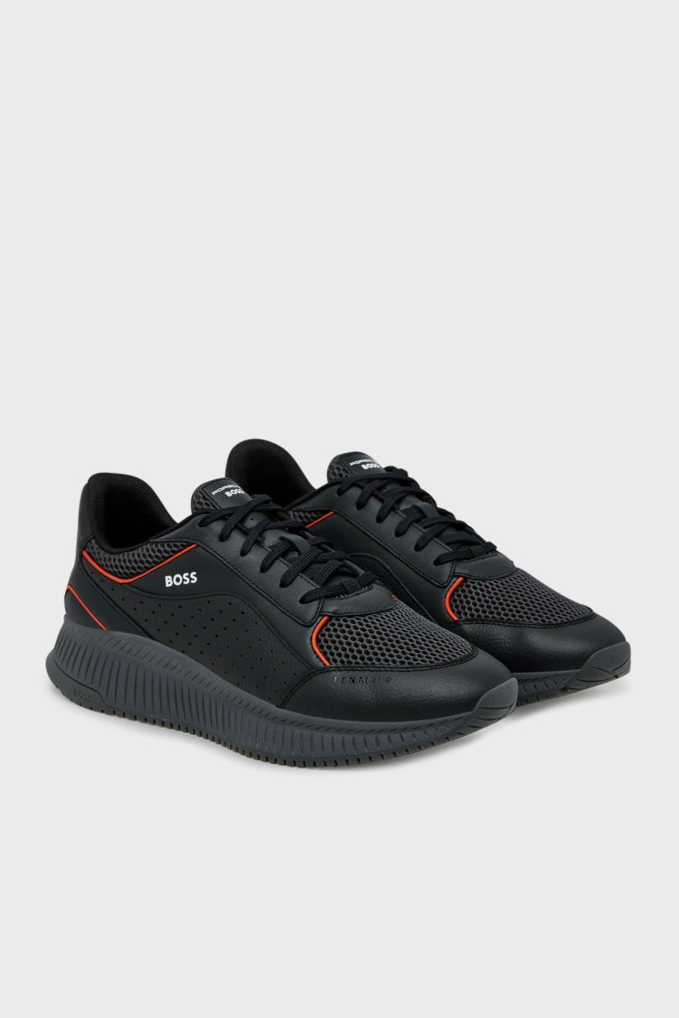 Boss Logolu Deri Sneaker Erkek Ayakkabı 50548706 016 SİYAH - Boss (1)