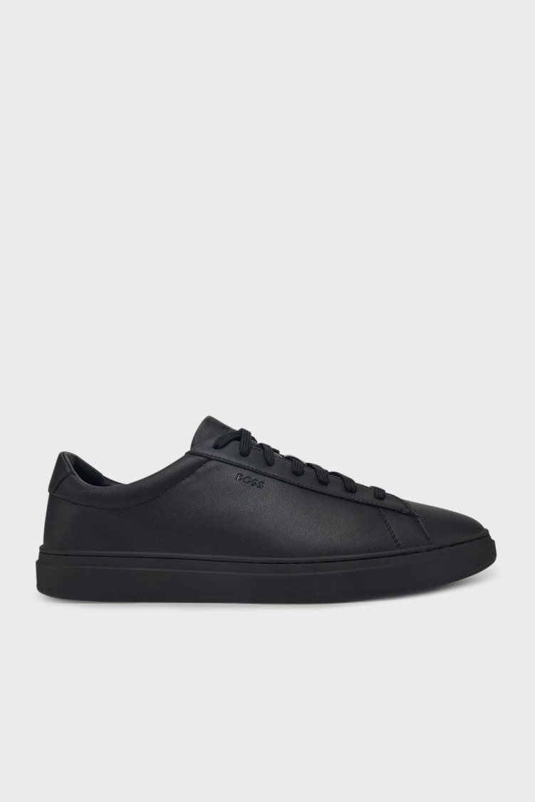 Boss Logolu Deri Sneaker Erkek Ayakkabı 50552853 005 SİYAH - Boss