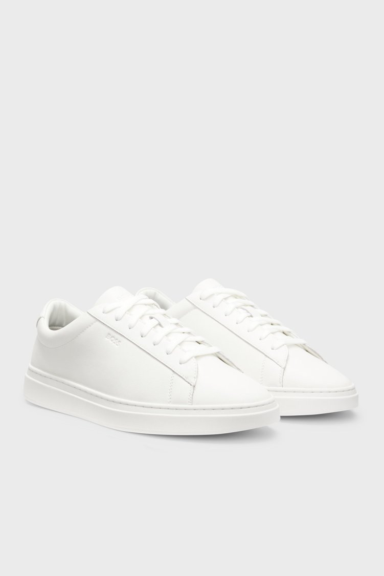 Boss Logolu Deri Sneaker Erkek Ayakkabı 50552853 100 BEYAZ - Boss (1)