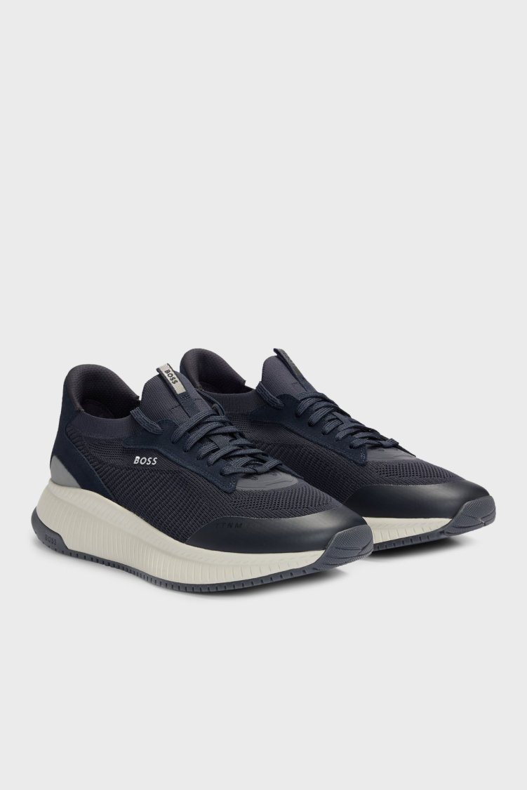 Boss Logolu Kalın Tabanlı Sneaker Erkek Ayakkabı 50523113 401 LACİVERT - Boss