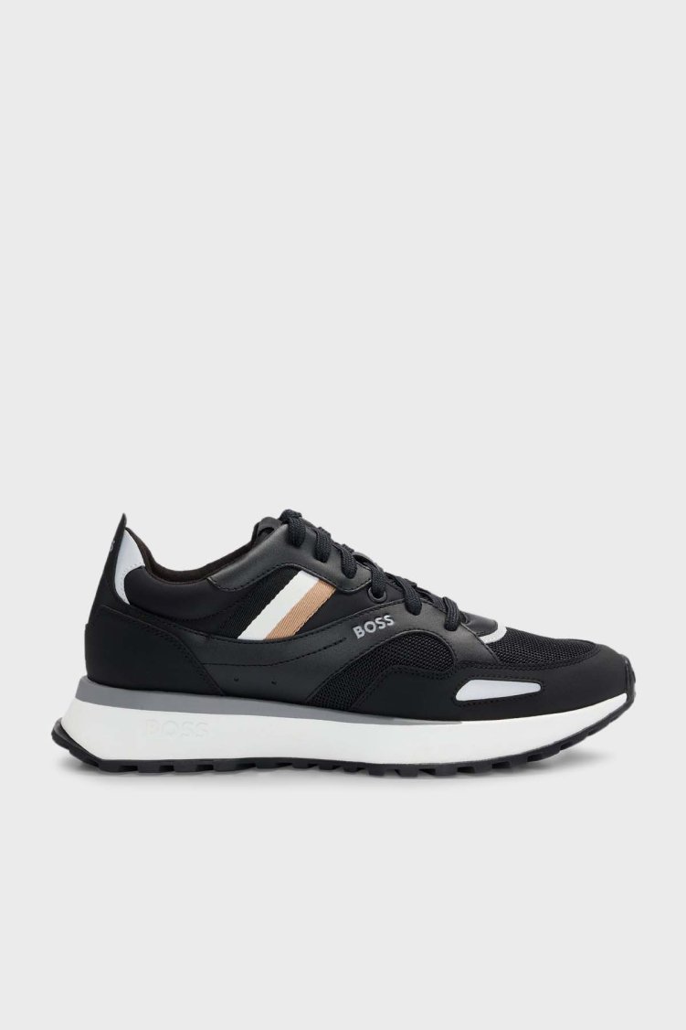 Boss Logolu Koşu Sneaker Erkek Ayakkabı 50498280 001 SİYAH - Boss