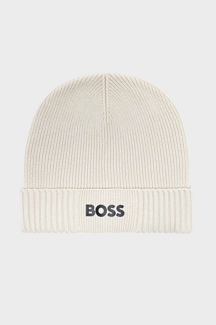 Boss Logolu Pamuk ve Yün Karışımlı Erkek Bere 50499423 131 BEJ - Boss