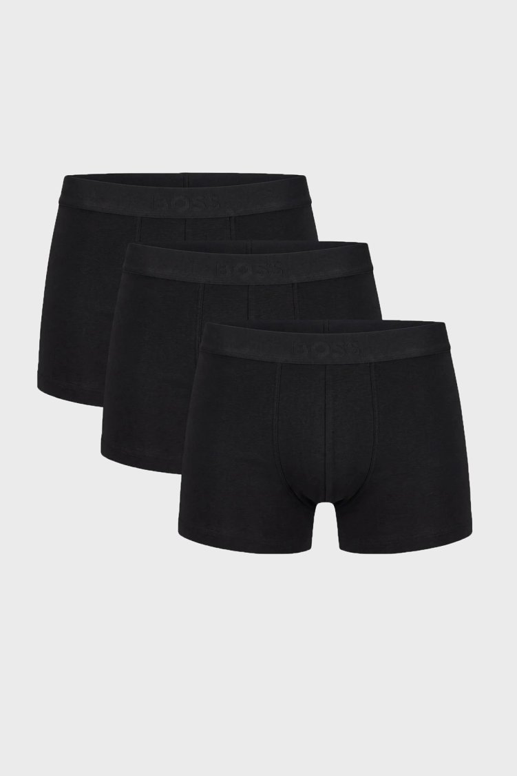 Boss Logolu Pamuklu 3 Pack Erkek Boxer 50544263 002 Siyah - Boss