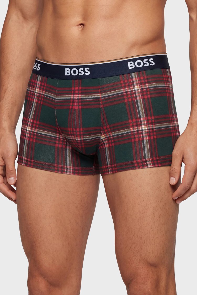 Boss Logolu Pamuklu 3 Pack Erkek Boxer 50554443 645 Lacivert-yeşil-lacivert - Boss (1)