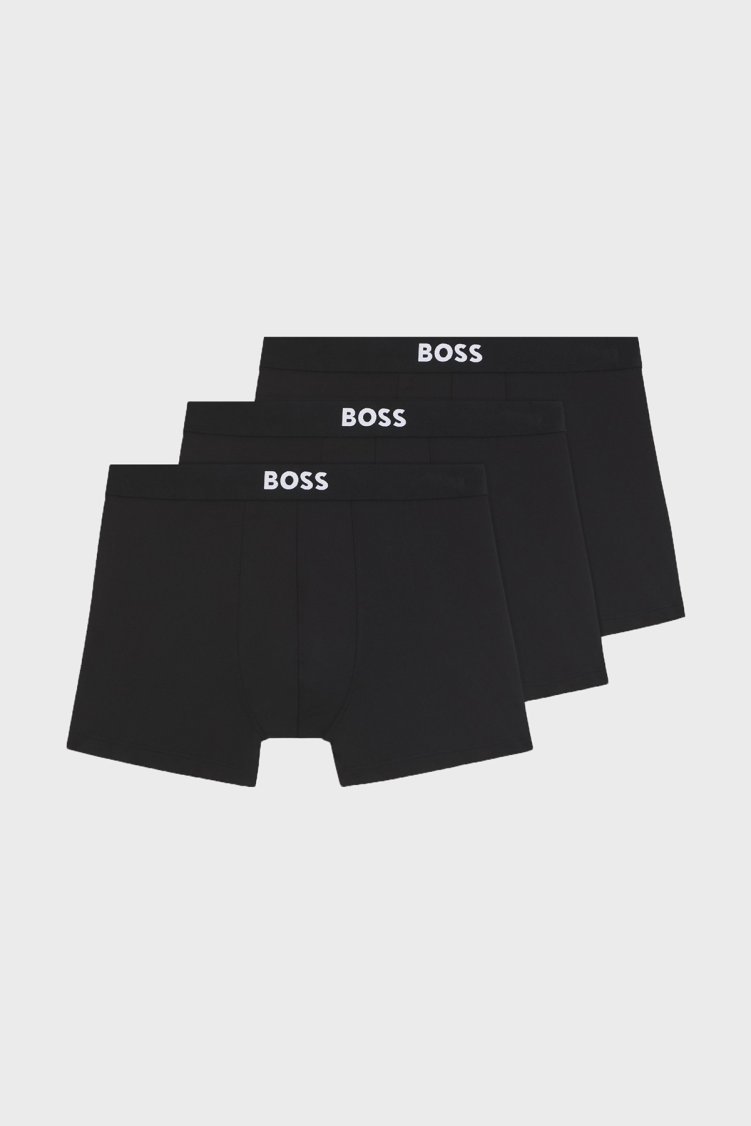 Boss Logolu Pamuklu 3 Pack Erkek Boxer 50555054 001 Siyah - Boss