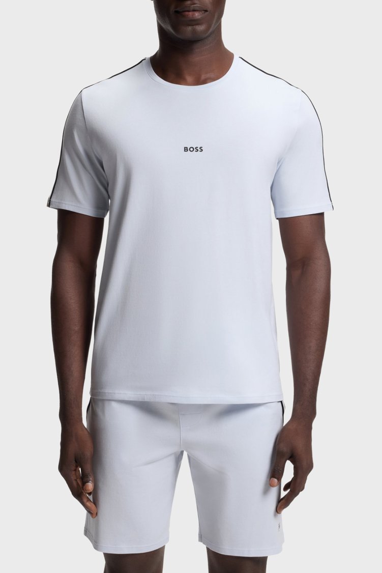 Boss Logolu Pamuklu Regular Fit Bisiklet Yaka Erkek T Shirt 50545930 052 AÇIK MAVİ - Boss