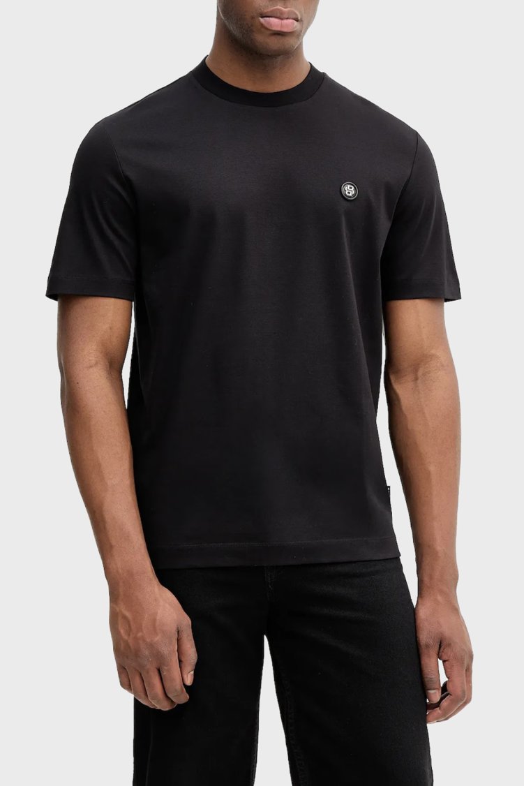 Boss Logolu Pamuklu Regular Fit Bisiklet Yaka Erkek T Shirt 50555844 001 Siyah - Boss