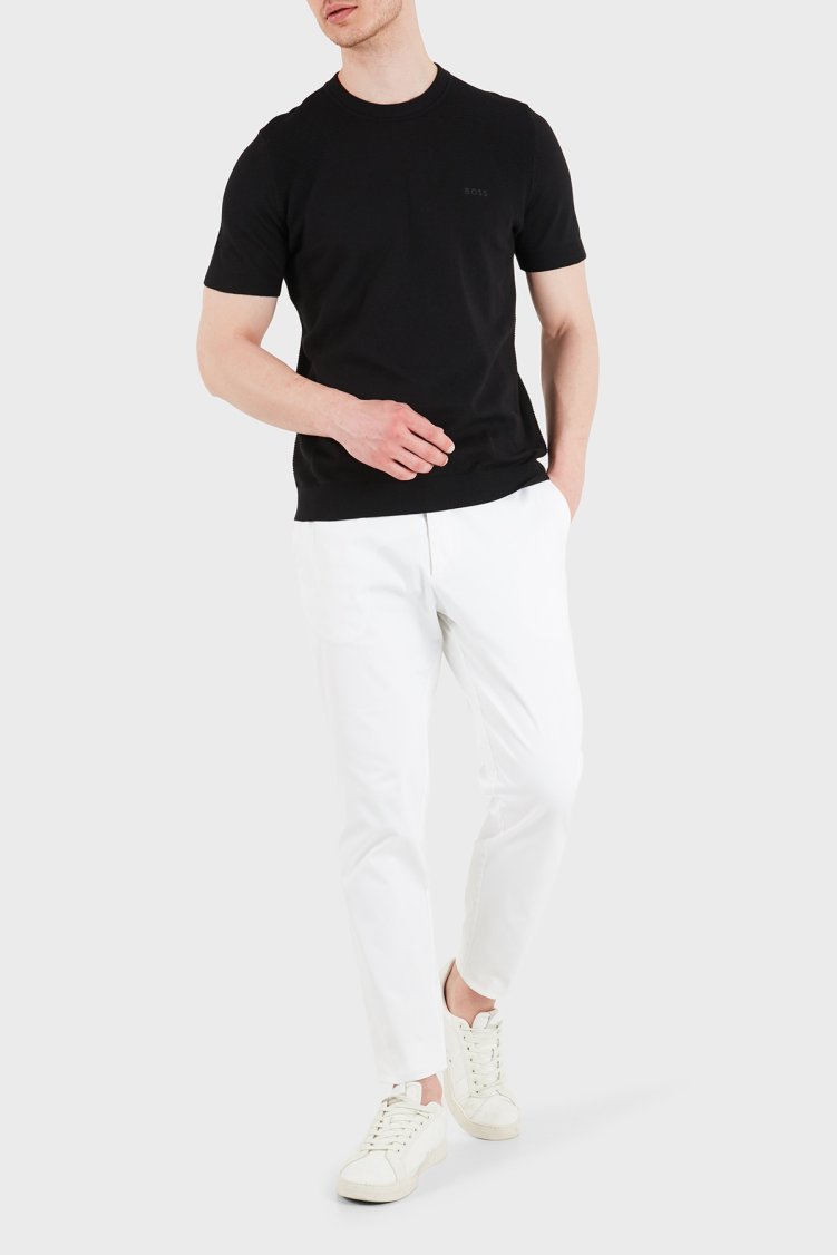 Boss Logolu Pamuklu Regular Fit Bisiklet Yaka Erkek T Shirt 50558347 001 SİYAH - Boss (1)