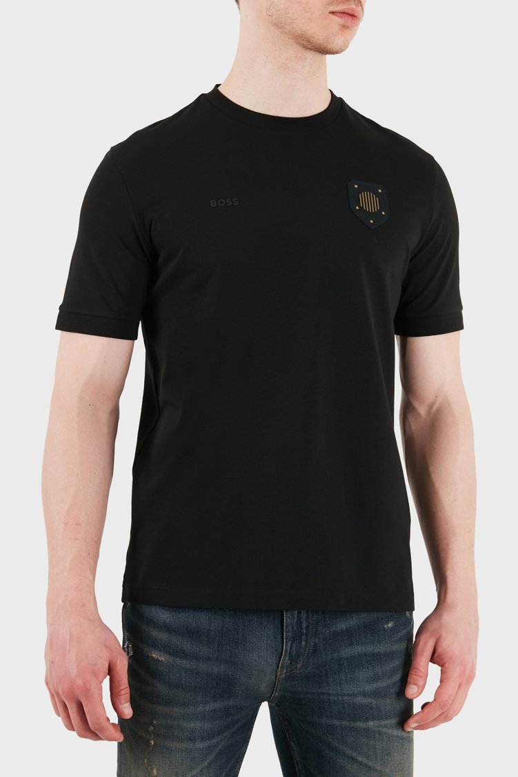 Boss Logolu Pamuklu Regular Fit Bisiklet Yaka Erkek T Shirt 50562134 001 SİYAH - Boss