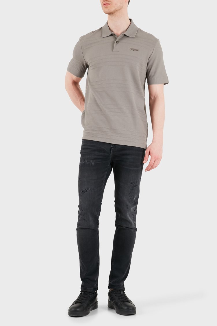 Boss Logolu Pamuklu Regular Fit Düğmeli Erkek Polo 50556174 077 GRİ - Boss (1)