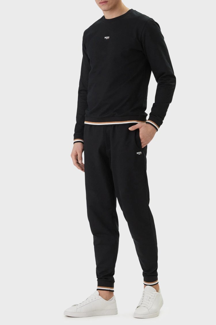 Boss Logolu Pamuklu Regular Fit Lastikli Paça Jogger Erkek Pantolon 50554830 001 SİYAH - Boss (1)
