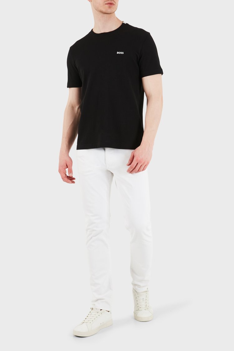 Boss Logolu Pamuklu Slim Fit Bisiklet Yaka Erkek T Shirt 50575207 001 SİYAH - Boss (1)