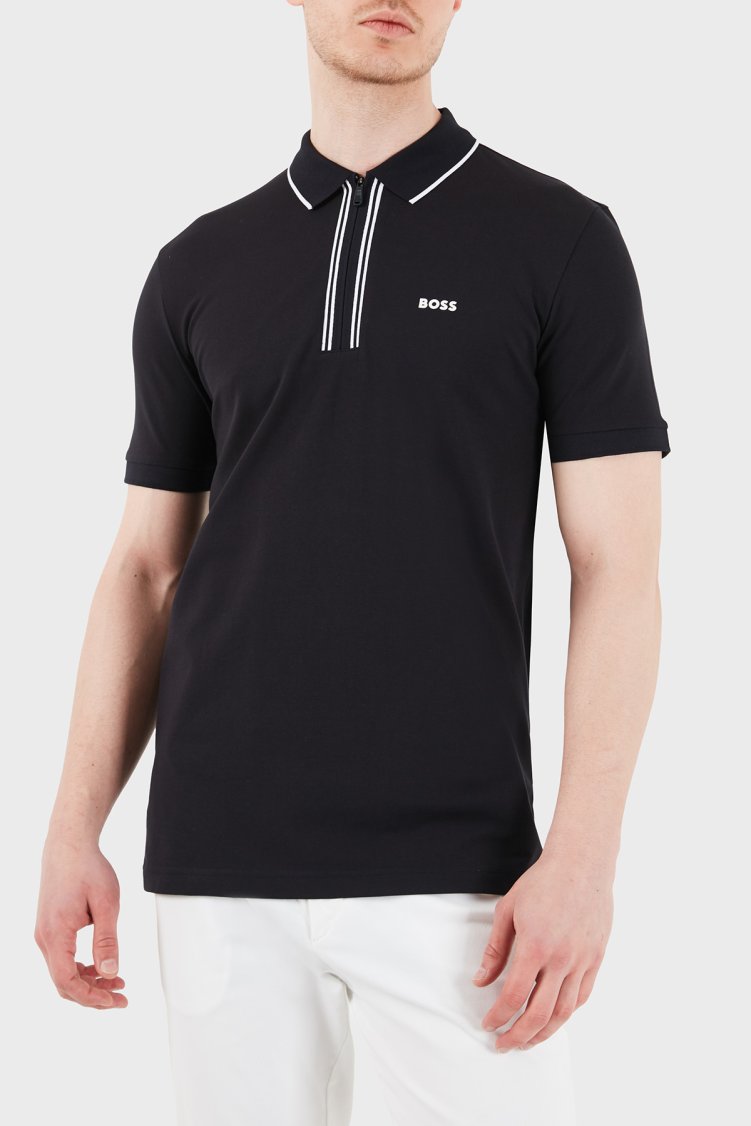Boss Logolu Pamuklu Slim Fit Yaırım Fermuarlı Erkek Polo 50555698 404 LACİVERT - Boss