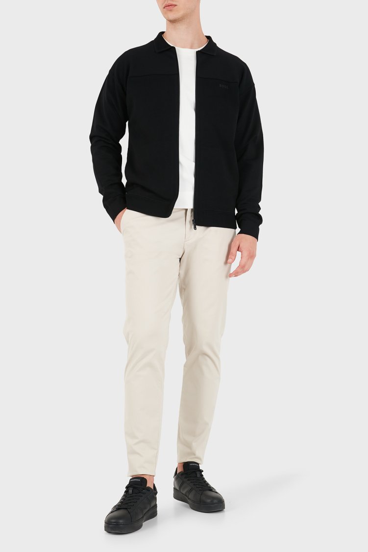 Boss Logolu Polo Yaka Regular Fit Erkek Hırka 50563383 001 Siyah - Boss (1)