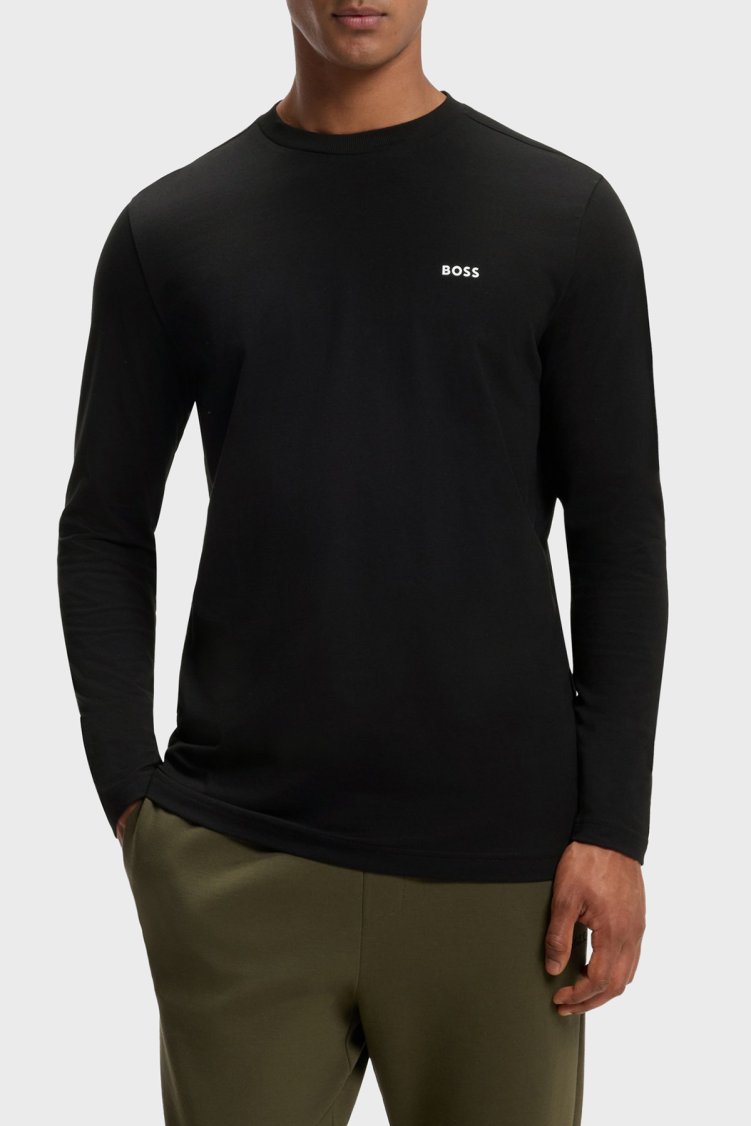 Boss Logolu Regular Fit Bisiklet Yaka Uzun Kollu Erkek Sweat 50506365 001 Siyah - Boss