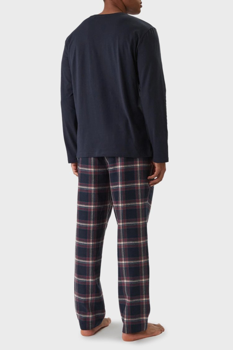 Boss Logolu Regular Fit Cepli Erkek Pijama Takımı 50550777 460 LACİVERT - Boss (1)