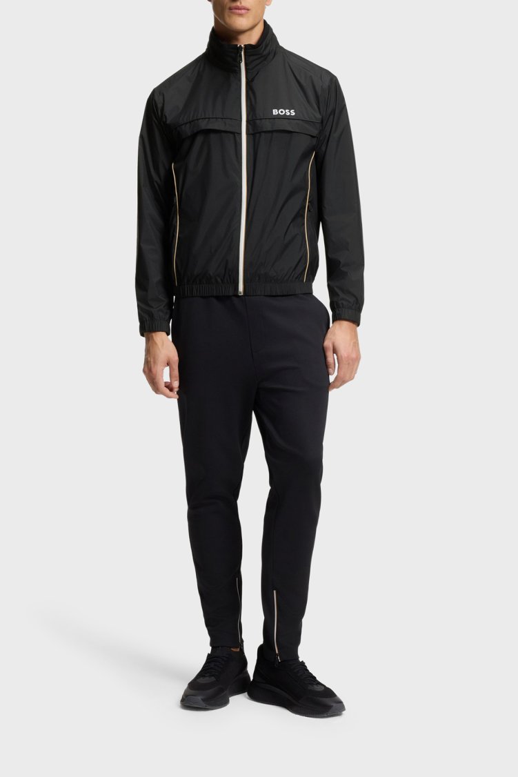 Boss Logolu Regular Fit Dik Yaka Su İtici Erkek Mont 50551069 001 SİYAH - Boss (1)