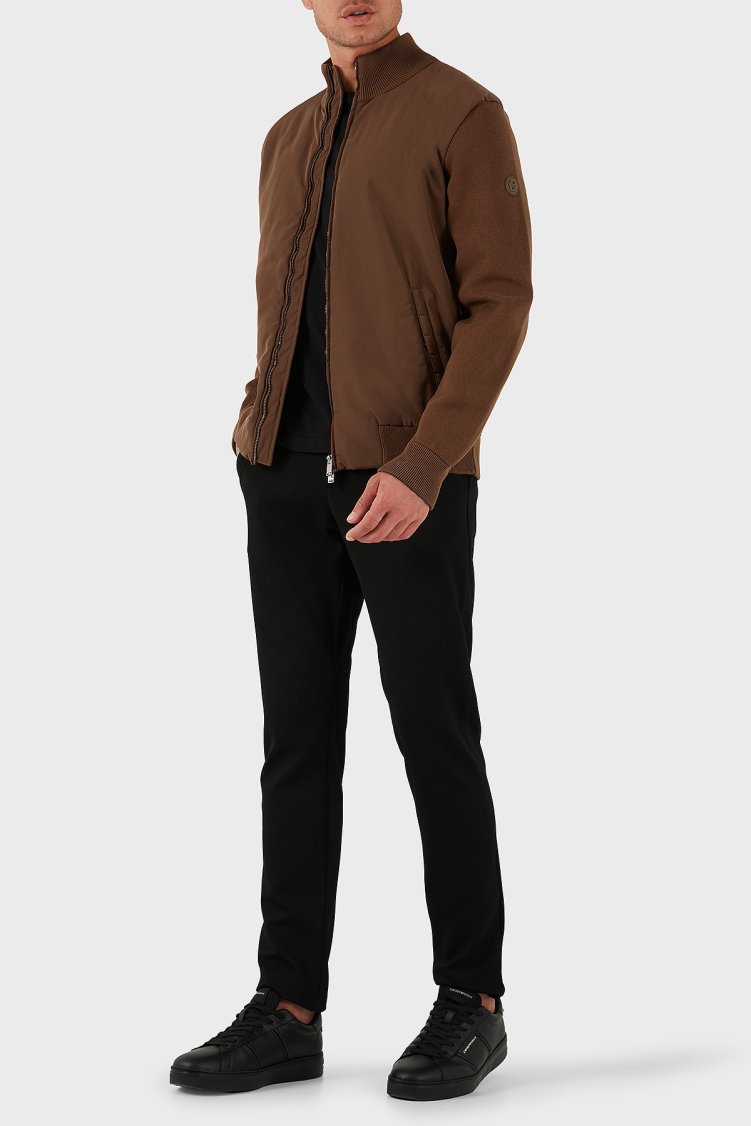 Boss Logolu Regular Fit Dik Yaka Yumuşak Dokulu Erkek Ceket 50543135 217 KAHVE - Boss (1)