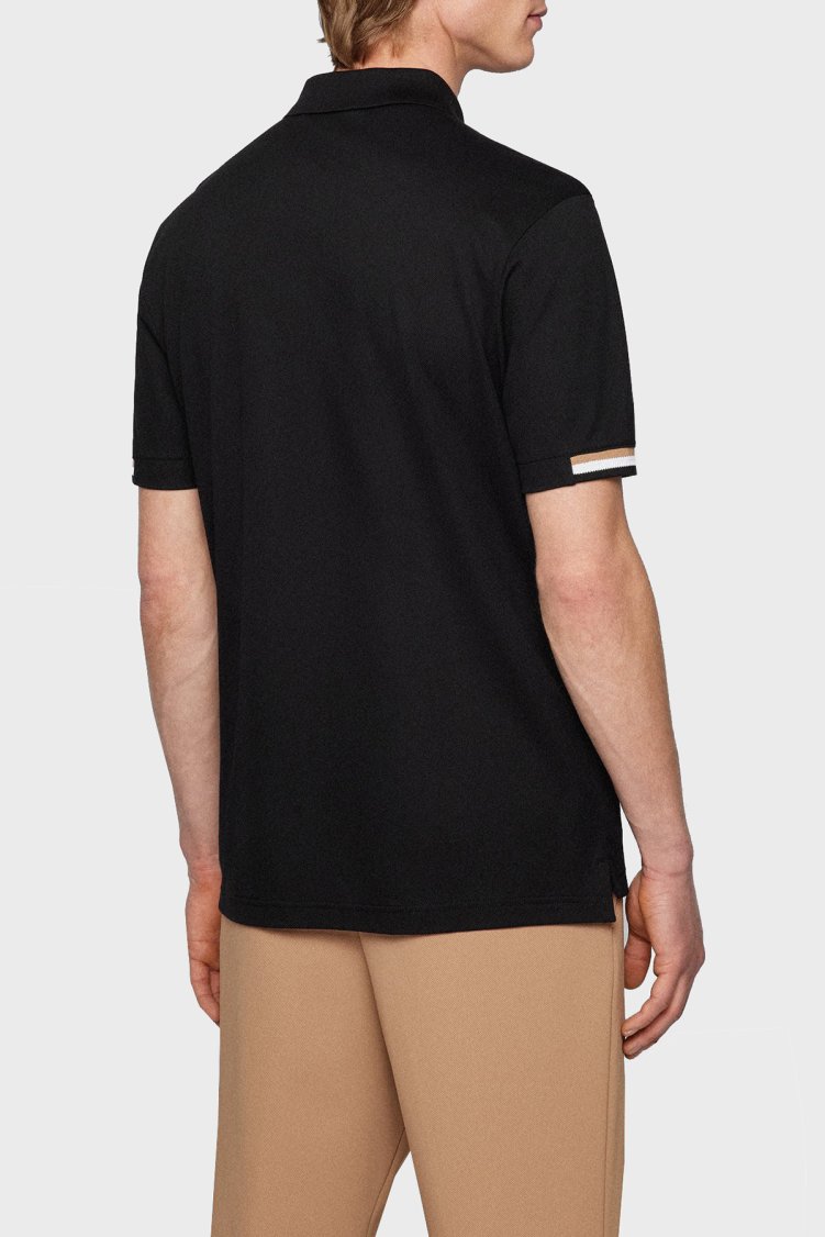 Boss Logolu Regular Fit Düğmeli % 100 Pamuk T Shirt Erkek Polo 50467113 001 SİYAH - Boss (1)