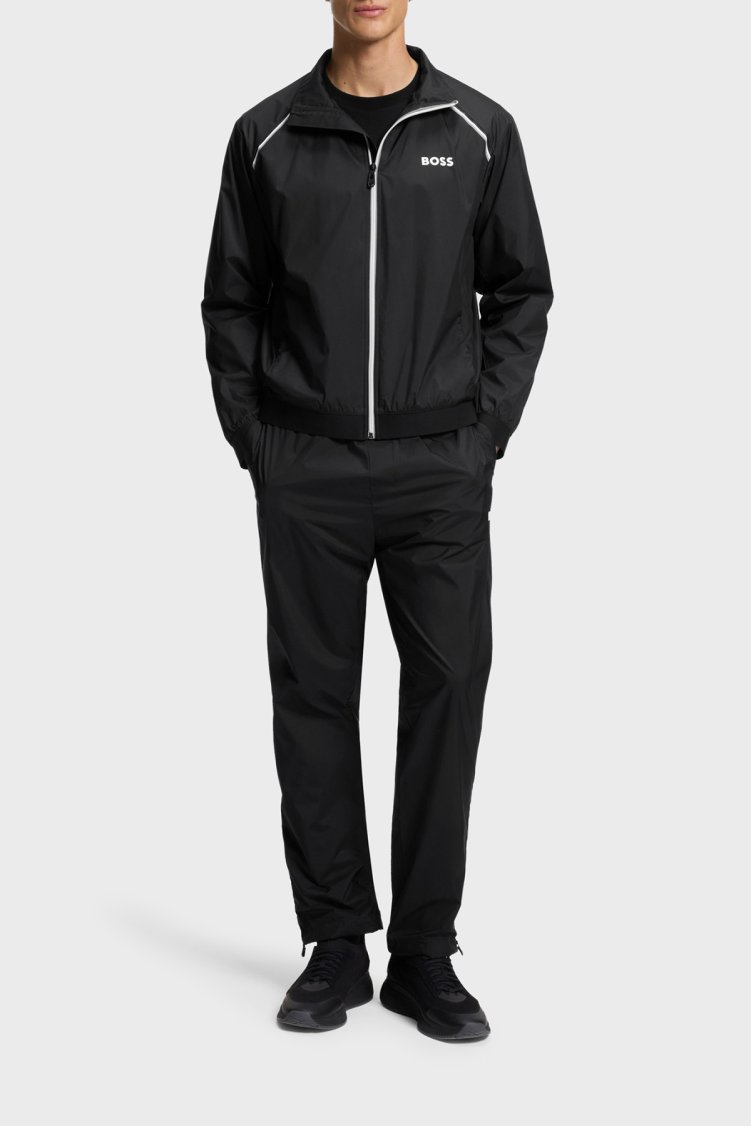 Boss Logolu Regular Fit Fermuarlı Paça Detaylı Su İtici Erkek Eşofman Takımı 50556526 001 SİYAH - Boss