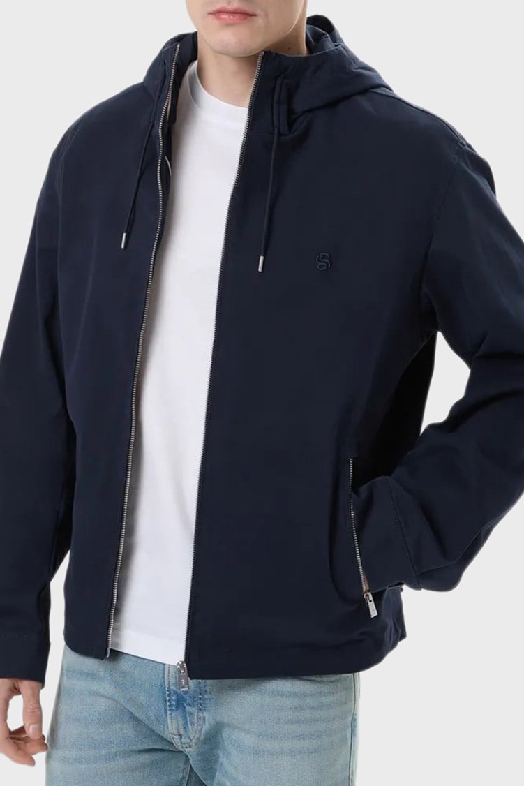 Boss Logolu Regular Fit Kapüşonlu Erkek Mont 50564188 404 Lacivert - Boss
