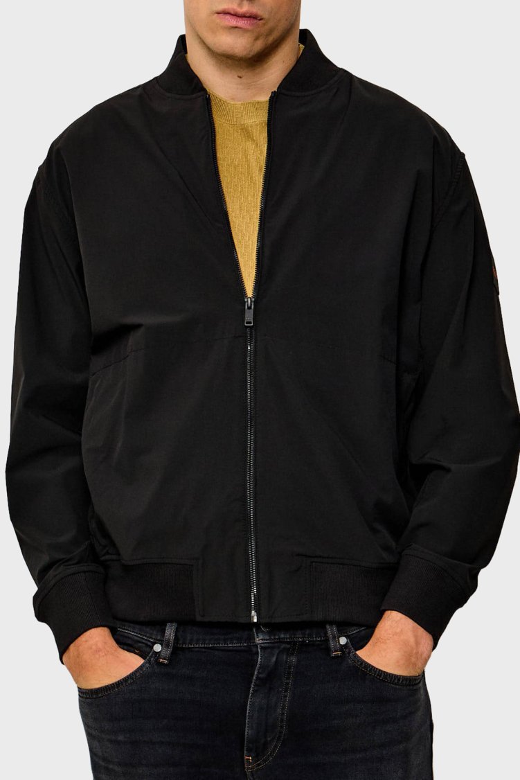 Boss Logolu Regular Fit Kolej Yaka Erkek Mont 50568931 001 Siyah - Boss