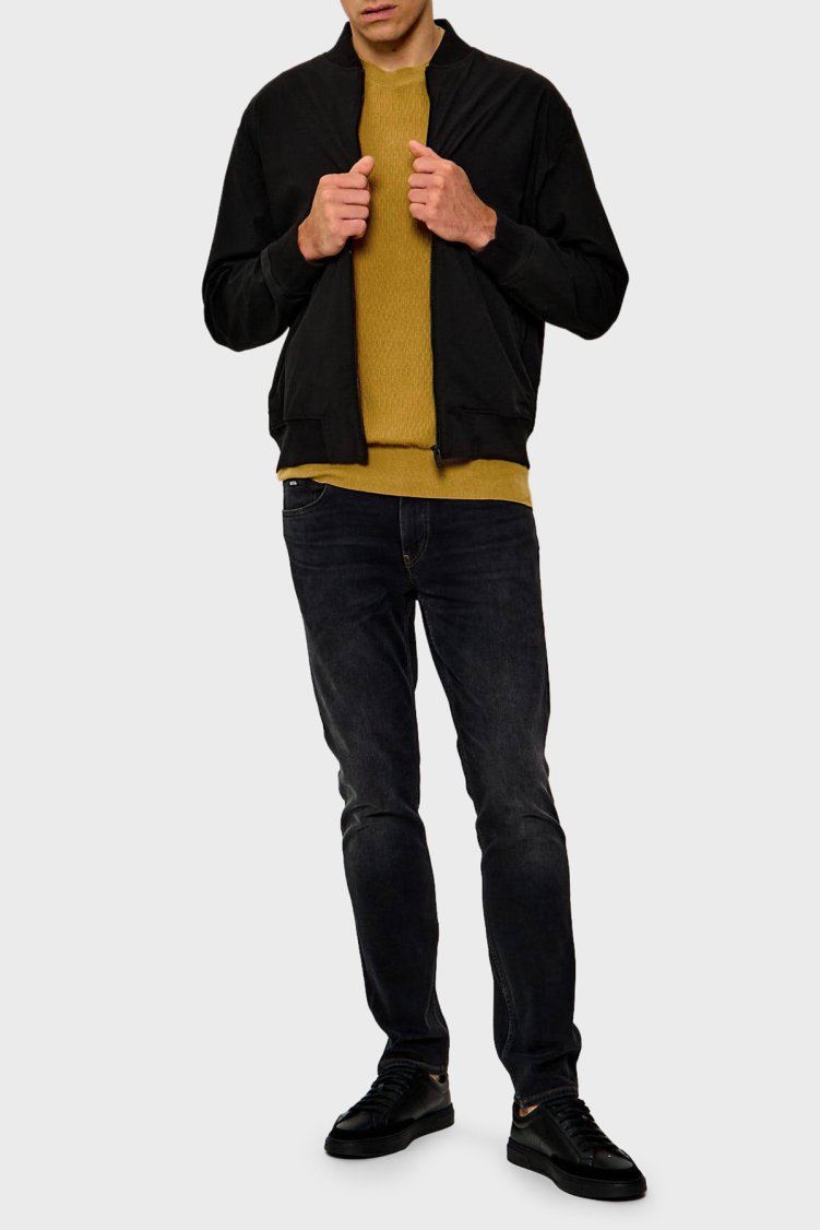 Boss Logolu Regular Fit Kolej Yaka Erkek Mont 50568931 001 Siyah - Boss (1)