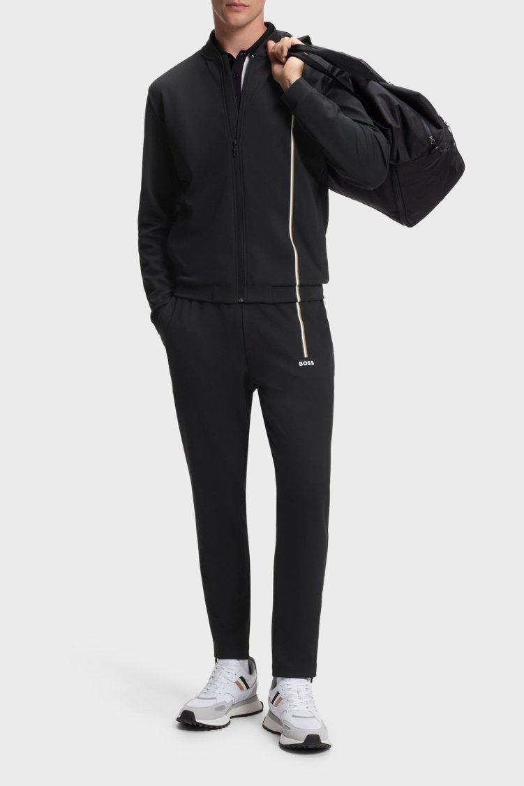 Boss Logolu Regular Fit Lastikli Bel Erkek Pantolon 50563330 001 Siyah - Boss (1)