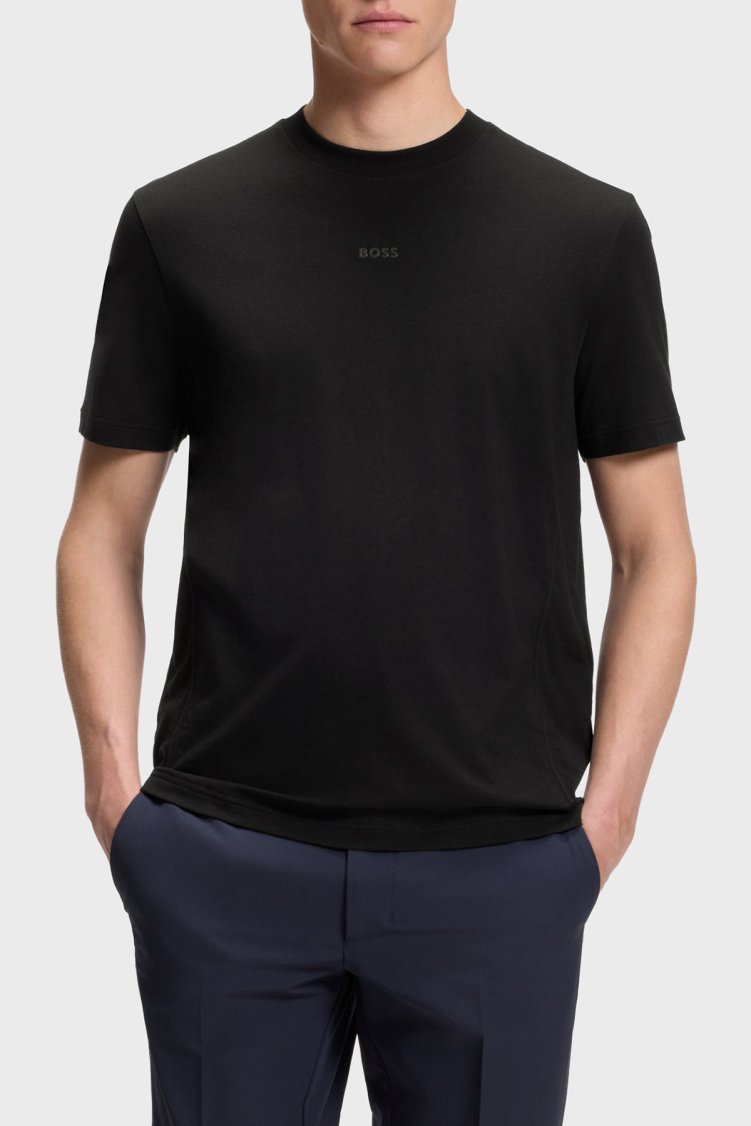 Boss Logolu Relaxed Fit Bisiklet Yaka Erkek T Shirt 50564108 001 Siyah - Boss
