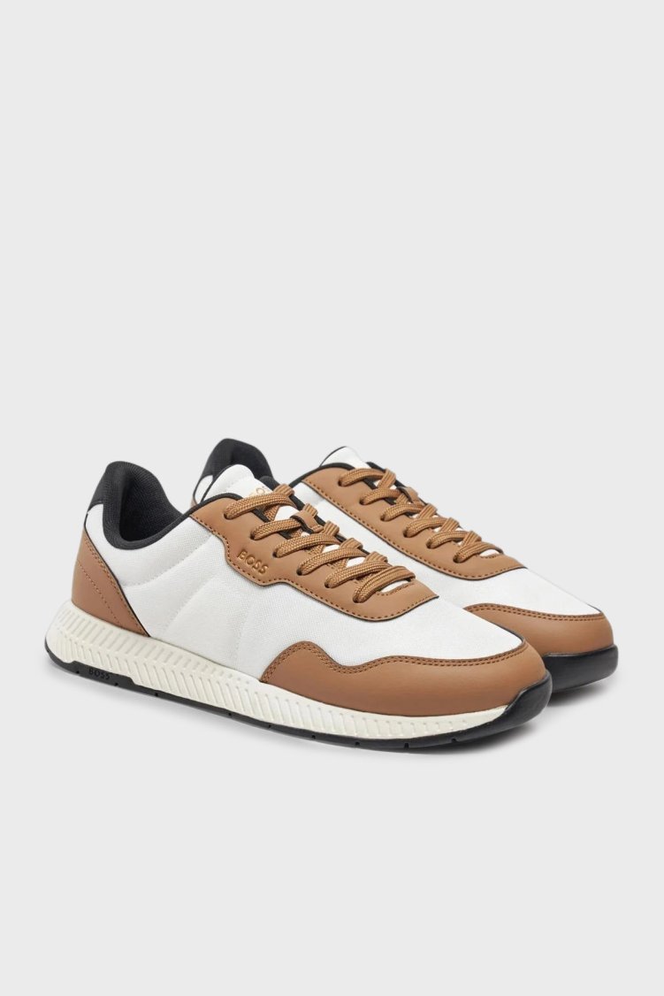 Boss Logolu Sneaker Erkek Ayakkabı 50536481 124 BEYAZ-KAHVE - Boss (1)
