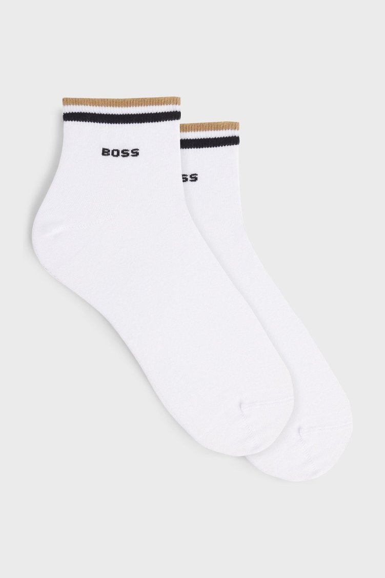 Boss Logolu Streç Pamuklu 2 Pack Erkek Çorap 50491195 100 BEYAZ - Boss