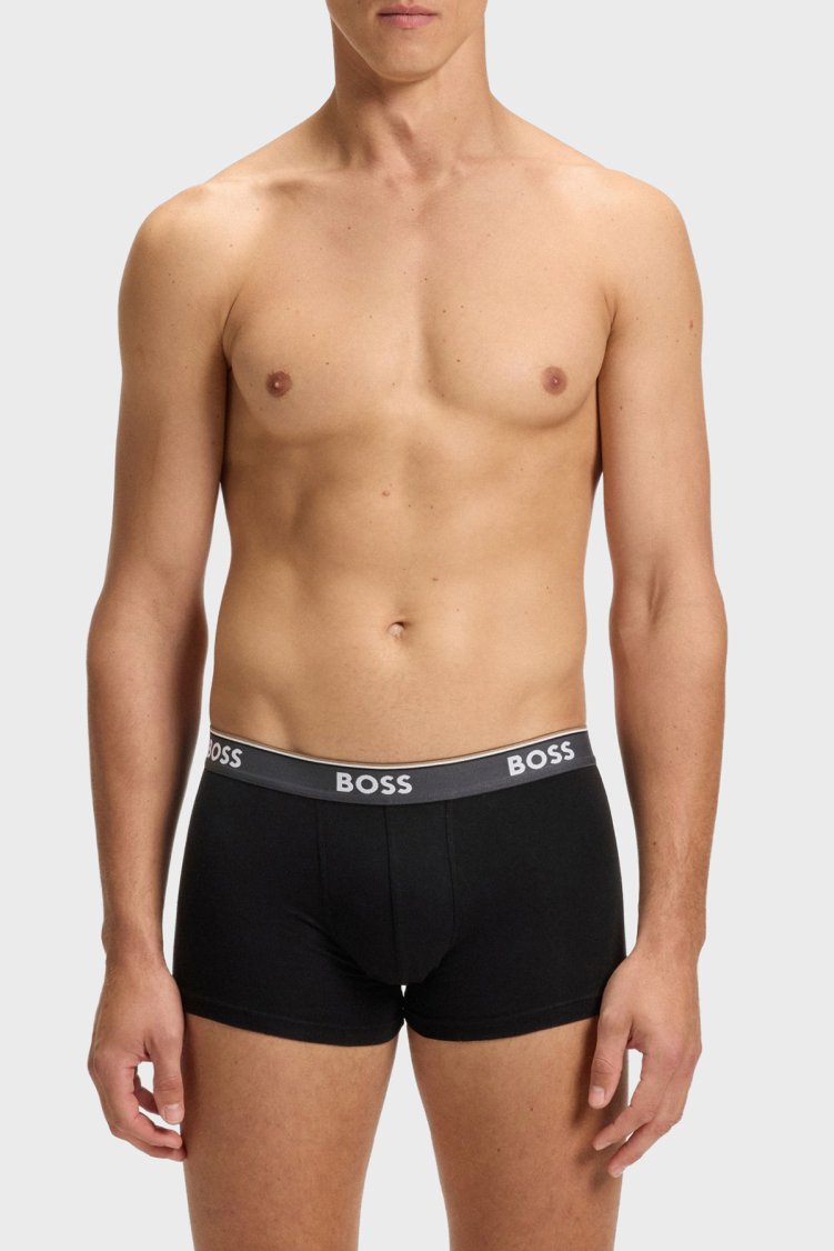 Boss Logolu Streç Pamuklu 3 Pack Erkek Boxer 50531701 960 SİYAH - Boss (1)