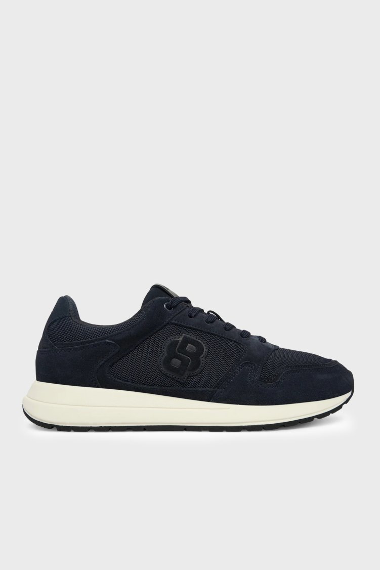 Boss Logolu Süet Detaylı Sneaker Erkek Ayakkabı 50554612 401 LACİVERT - Boss