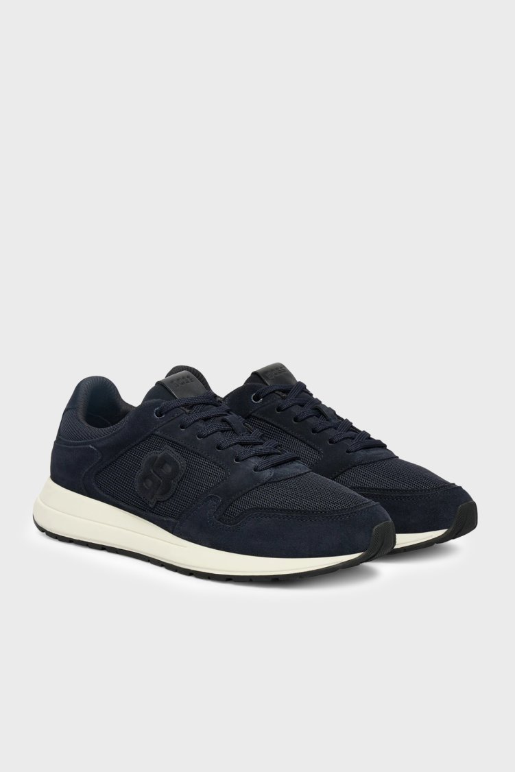 Boss Logolu Süet Detaylı Sneaker Erkek Ayakkabı 50554612 401 LACİVERT - Boss (1)