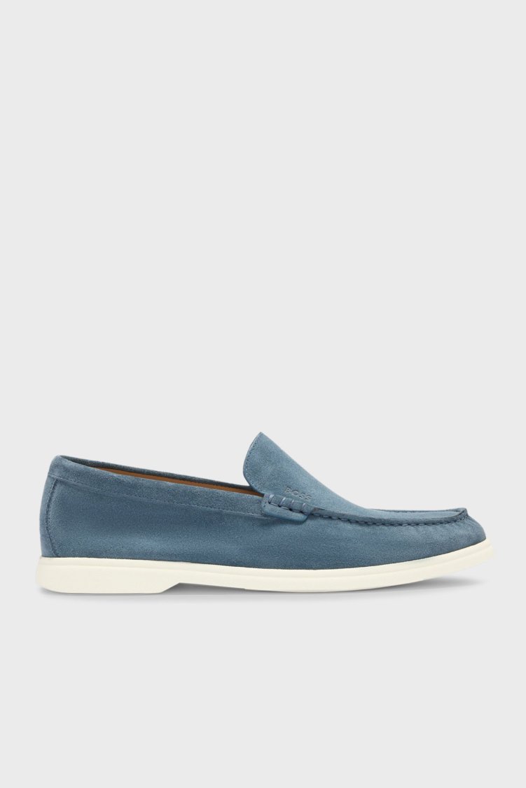Boss Logolu Süet Loafer Erkek Ayakkabı 50543083 460 MAVİ - Boss