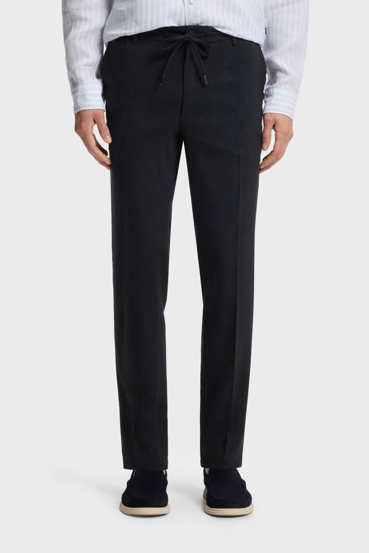 Boss Modern Kesimli Keten Karışımlı Erkek Pantolon 50557859 405 LACİVERT - Boss