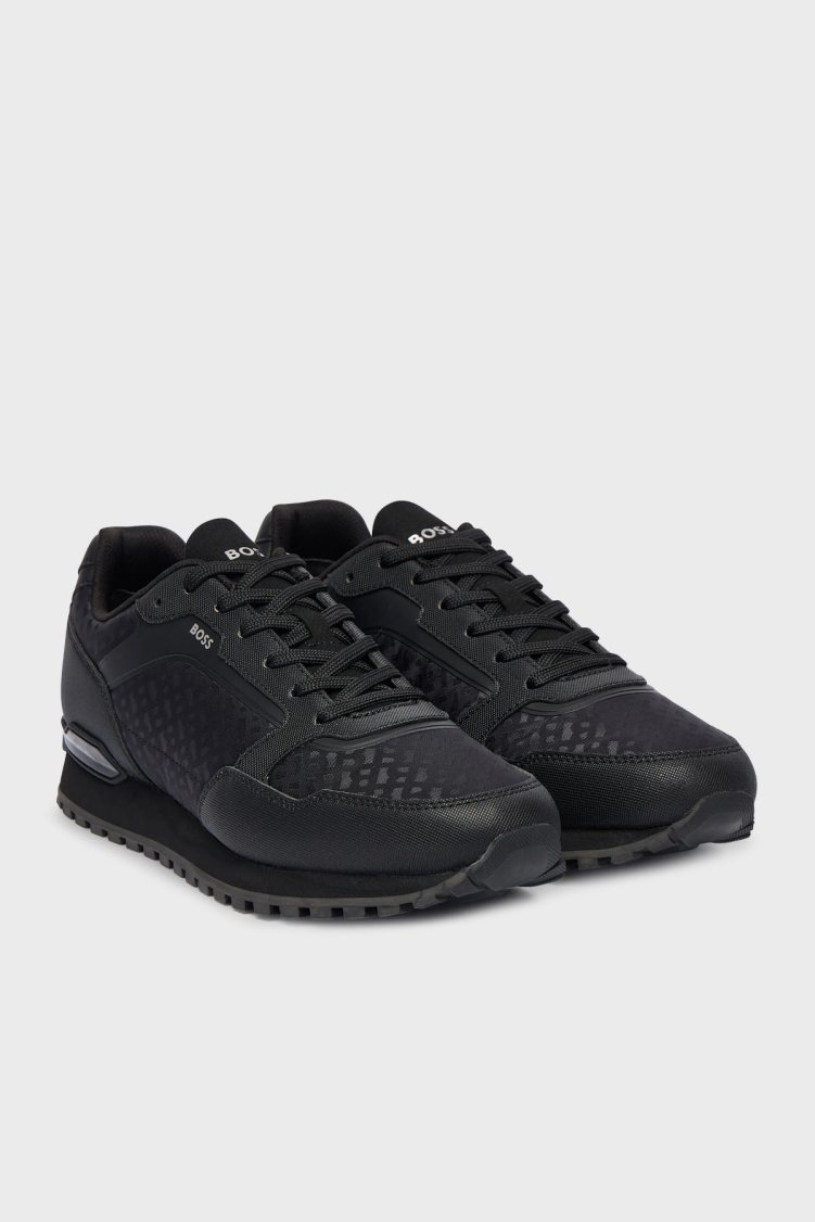 Boss Monogram Jakarlı Sneaker Erkek Ayakkabı 50552897 005 SİYAH - Boss (1)