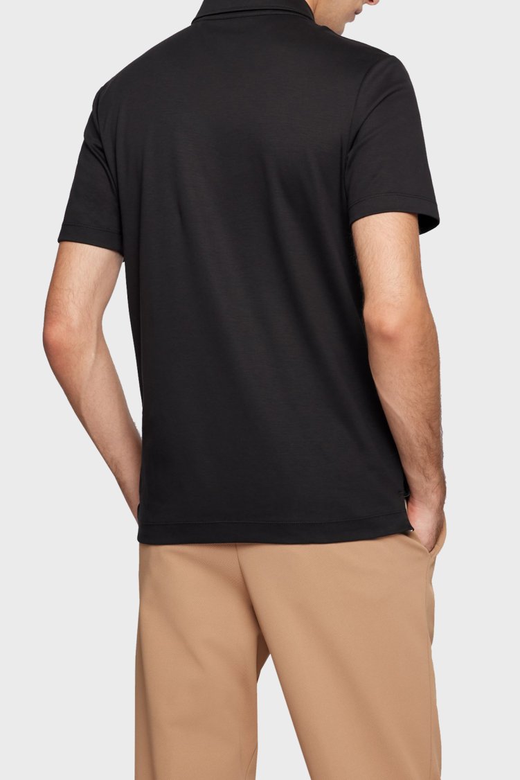 Boss Organik Pamuklu Slim Fit Düğmeli Yaka T Shirt Erkek Polo 50471335 001 SİYAH - Boss (1)