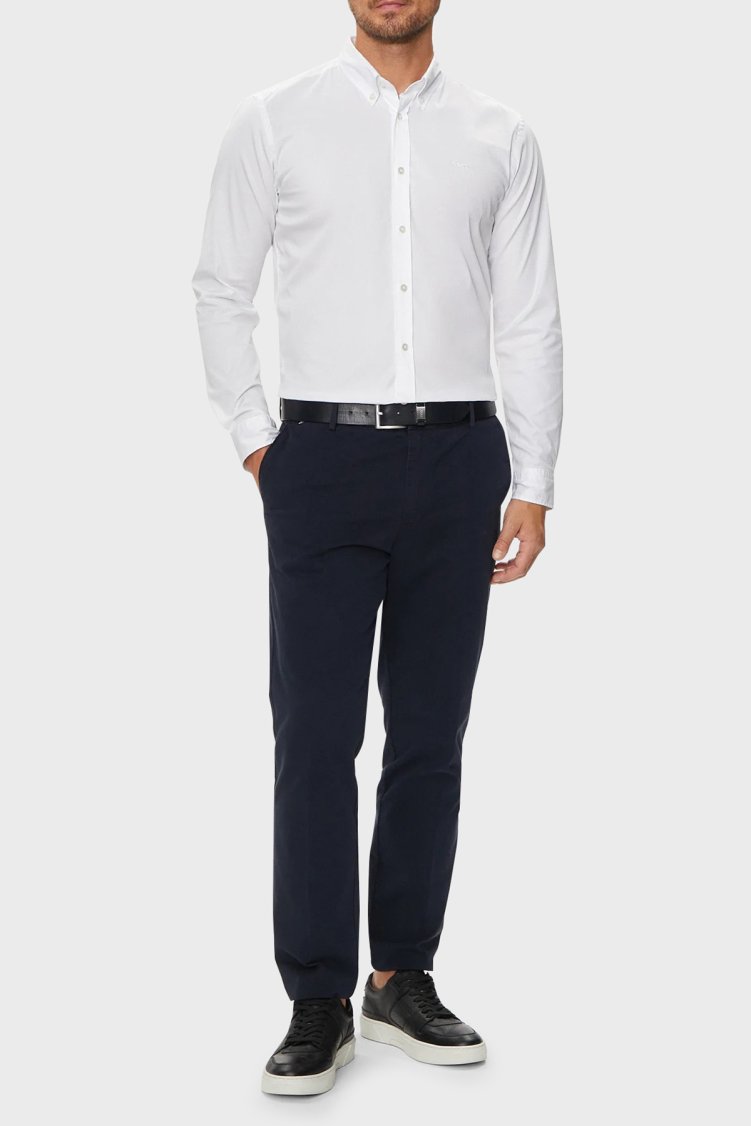 Boss Pamuk Karışımlı Slim Fit Logolu Erkek Gömlek 50520291 100 BEYAZ - Boss (1)