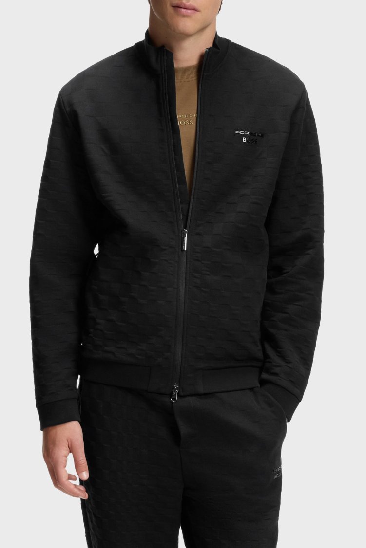 Boss Pamuklu Dik Yaka Fermuarlı Regular Fit Erkek Sweat 50569955 001 Siyah - Boss