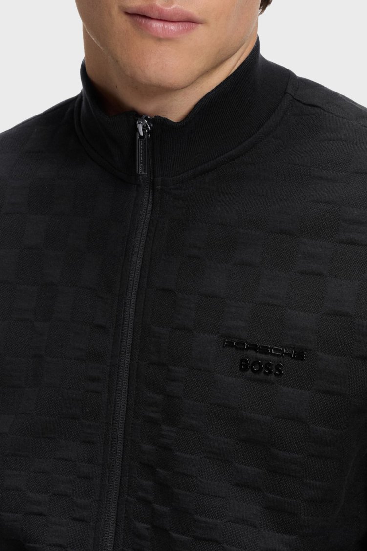 Boss Pamuklu Dik Yaka Fermuarlı Regular Fit Erkek Sweat 50569955 001 Siyah - Boss (1)