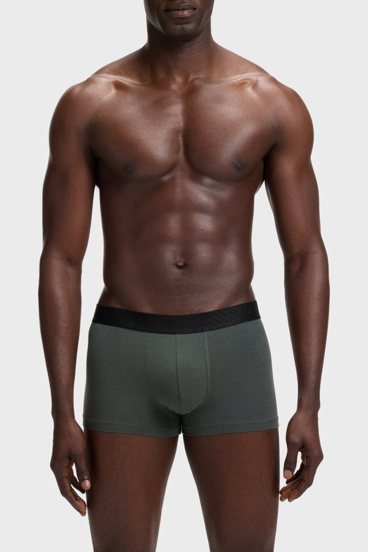 Boss Pamuklu Logolu 3 Pack Erkek Boxer 50546808 970 Siyah-Lacivert-Yeşil - Boss (1)