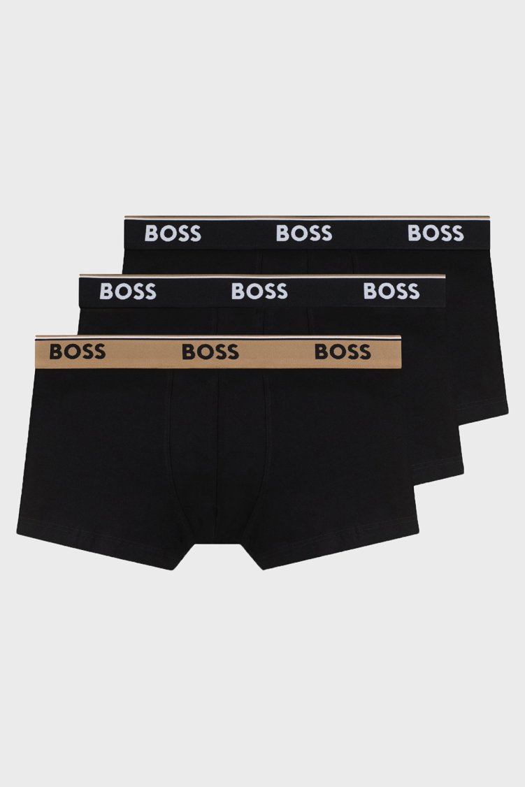 Boss Pamuklu Logolu 3 Pack Erkek Boxer 50554443 261 SİYAH - Boss