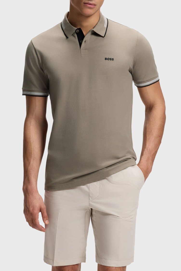 Boss Pamuklu Logolu Regular Fit Düğmeli Erkek Polo 50506193 336 HAKİ - Boss